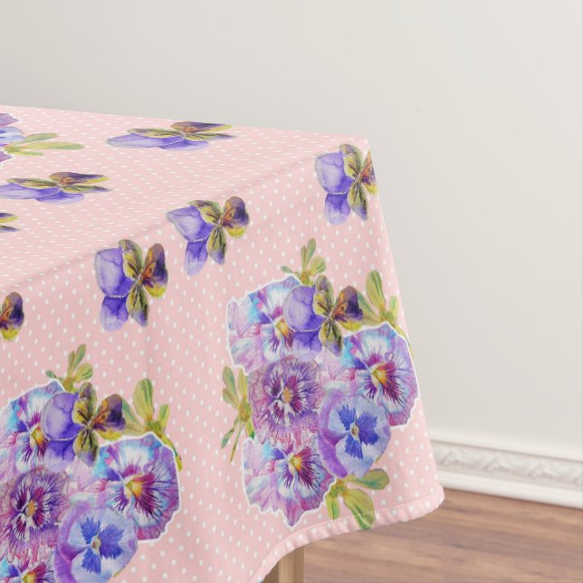 Shabby Chic Pink Pansy Floral Tablette Tischdecke (Beispiel)