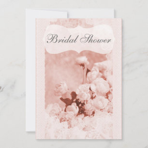 Shabby Chic Pink Peony Blume Brautparty Einladung