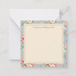 Shabby Chic Pink Peony Floral Personalized Mitteilungskarte