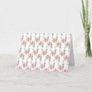 Shabby Chic Pink Rose Floral Vielen Dank Karte