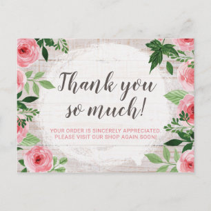 Shabby Chic Pink Roses über Rustikal Land Vielen D Postkarte