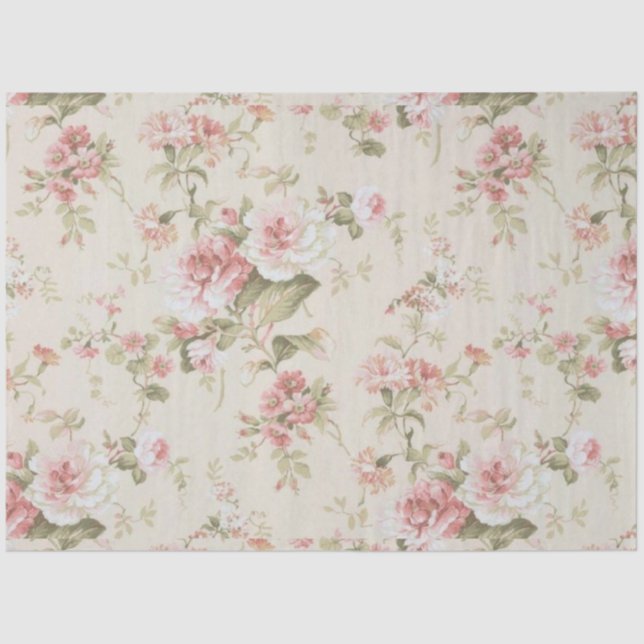 Shabby Chic Pink Serie Design 2 Seidenpapier (Vorderseite)