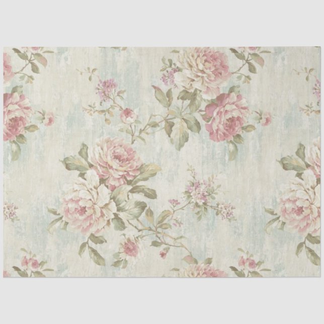 Shabby Chic Pink Serie Design 3 Seidenpapier (Vorderseite)