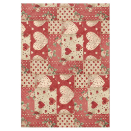 Shabby Chic Red Patchwork Pattern Tischdecke
