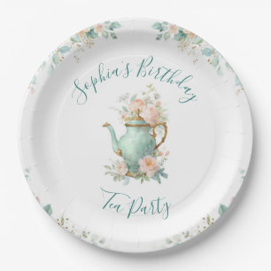 Shabby Chic Romantische Vintage-Rosen Florale Part Pappteller