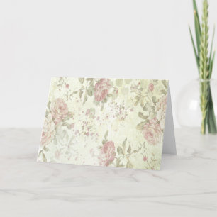Shabby Chic Rosa Blumen Karte