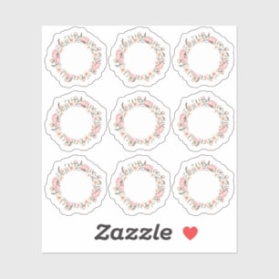 Shabby Chic Rosa Blumenkranz Planerblatt Aufkleber