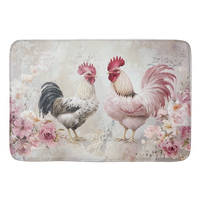Shabby Chic Rosa Decoupage Badematte (Vorderseite)