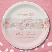 Shabby Chic Rosa Florales Christliche Babyparty