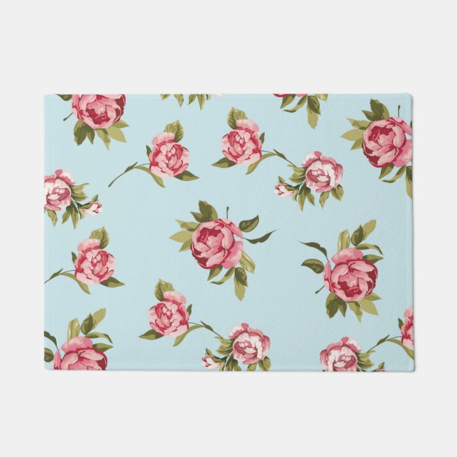 Shabby Chic - rosa, gelb oder blau Fußmatte (Vorderseite)