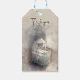 Shabby Chic-Rosa-Kinderkrippe Geschenkanhänger