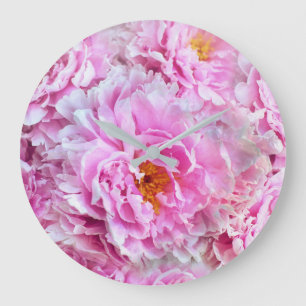 Shabby Chic Rosa Pastellfarben Rosa Erdnüsse Große Wanduhr