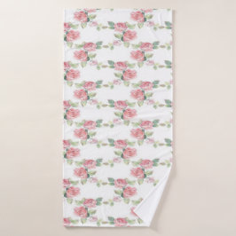 Shabby Chic Rosa Rose Badehandtuch