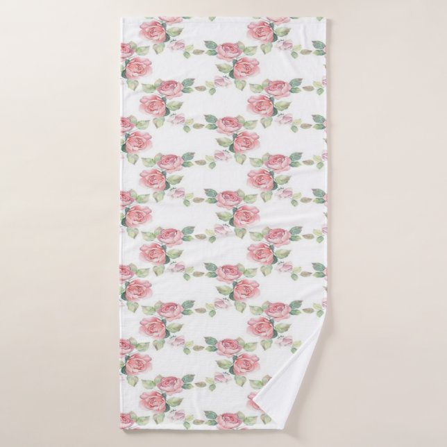 Shabby Chic Rosa Rose Badehandtuch (Badehandtuch)