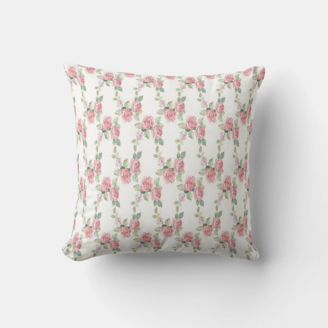 Shabby Chic Rosa Rose Kissen (Vorderseite)