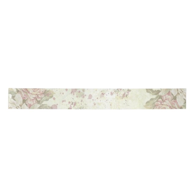 Shabby Chic Rosa Rose Satinband (Vorderseite)