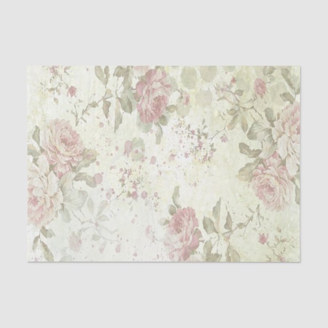 Shabby Chic Rosa Rose Seidenpapier (Vorderseite)