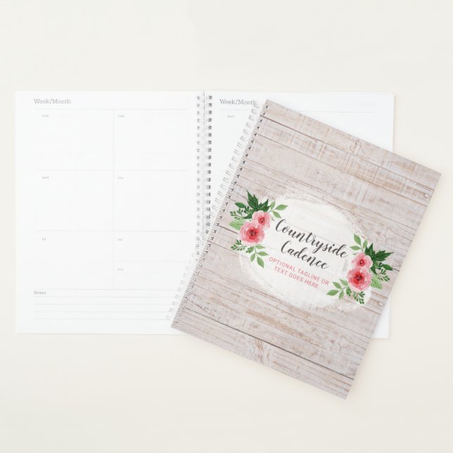 Shabby Chic Rosa Rosen auf rustikalem Stallholz Planer (Anzeige)
