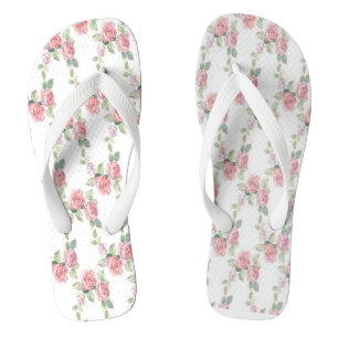Shabby Chic Rosa Rosen Blumen Flip Flops