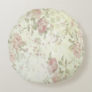 Shabby Chic Rosa Rosen Blumen Rundes Kissen