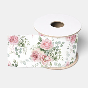 Shabby Chic Rosa Rosen Eukalyptus Grün Ripsband