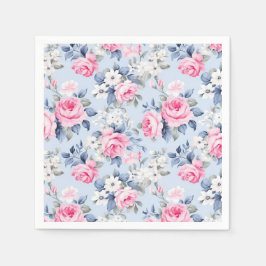 Shabby Chic Rosa Rosen Nahtloses Muster Serviette