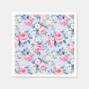 Shabby Chic Rosa Rosen Nahtloses Muster Serviette