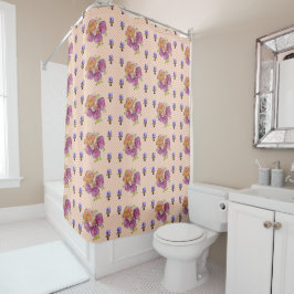 Shabby Chic Rosa Rosen und Violetten Duschvorhang
