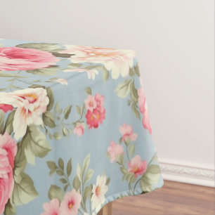 Shabby Chic Rosa und Blaue Hütte Rose Tischdecke
