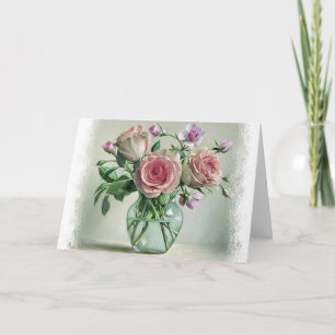Shabby Chic Rosa Vintage Blankenkarte Karte