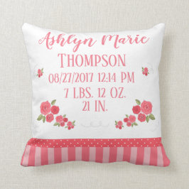 Shabby Chic-rosa weißer Kissen