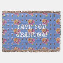 Shabby Chic Rose Blumenstrauß Liebe Ihr Oma Throw  Decke