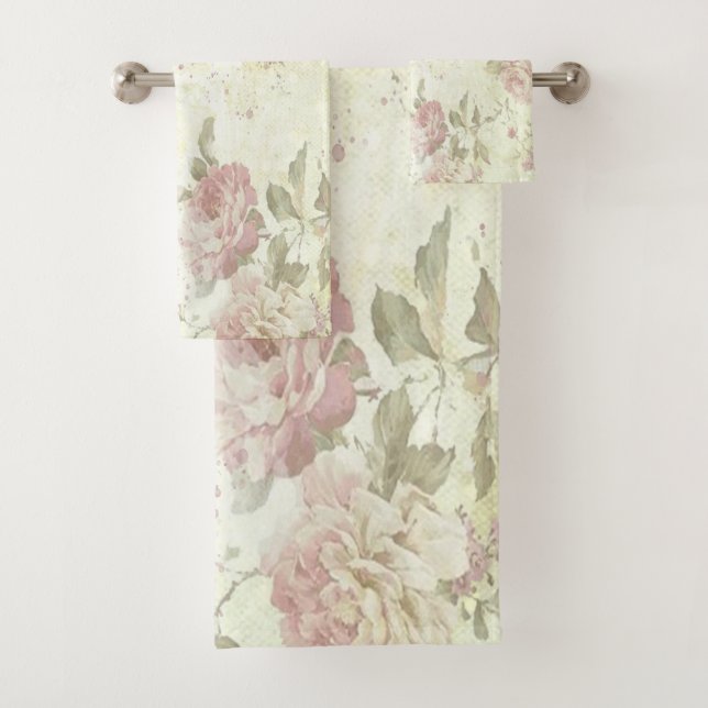 Shabby Chic rose et vert Rose Floral (En situation)