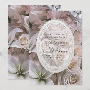 Shabby Chic Rose Floral Bridal Dusche Einladungen