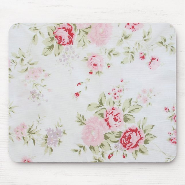 Shabby Chic Rose Floral Mousepad (Vorne)