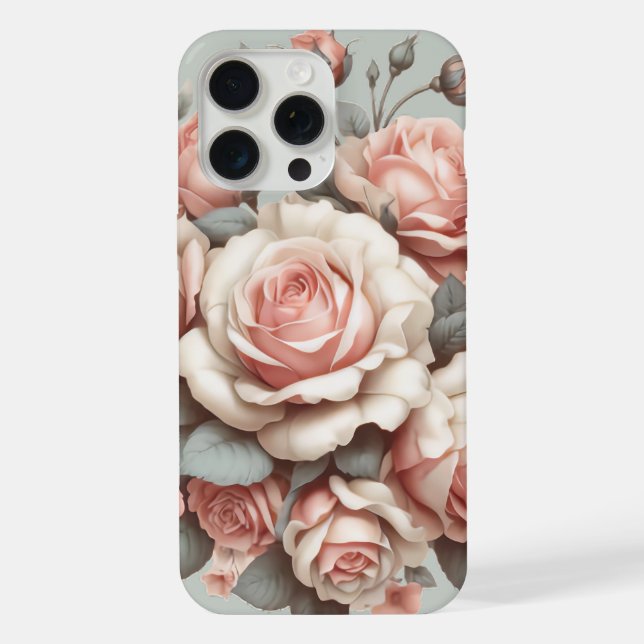 Shabby Chic Rose Freude iPhone 15 Pro Max Hülle (Rückseite)