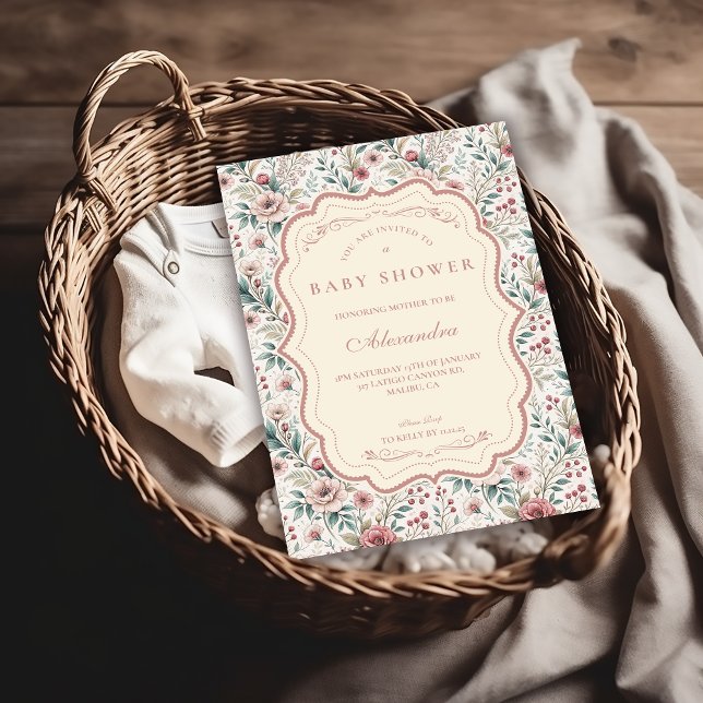 Shabby Chic Rose Garden Baby Shower Einladung (Von Creator hochgeladen)