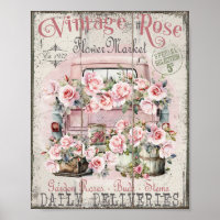 Shabby Chic Rose holen Blume Marktplakat ein
