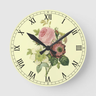Shabby Chic Rose Horloge murale