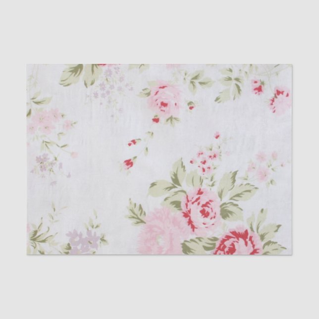 Shabby Chic-Rose mit Blumen Seidenpapier (Vorderseite)