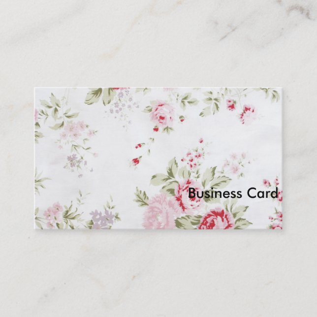 Shabby Chic-Rose mit Blumen Visitenkarte (Vorderseite)