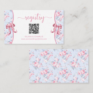 Shabby Chic-Rose Rosa-Bow-Hochzeitregister Begleitkarte