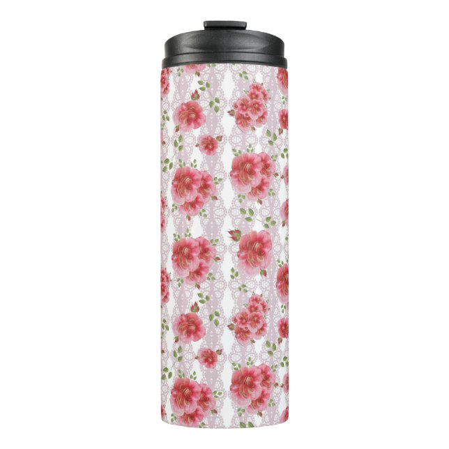Shabby Chic Rose Tumbler Thermosbecher (Vorderseite)