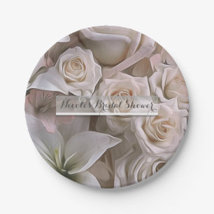 Shabby Chic Rosen Blumen Elegante Brautparty Pappteller