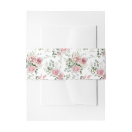 Shabby Chic Roses Eukalyptus Grüne Einladungsbanderole