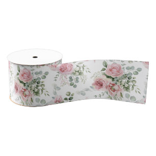Shabby Chic Roses Eukalyptus Grüne Ripsband