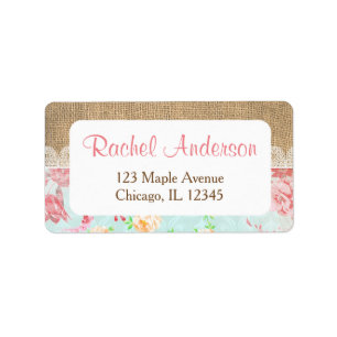 Shabby Chic Rücksendeadressen-Aufkleber Adressaufkleber