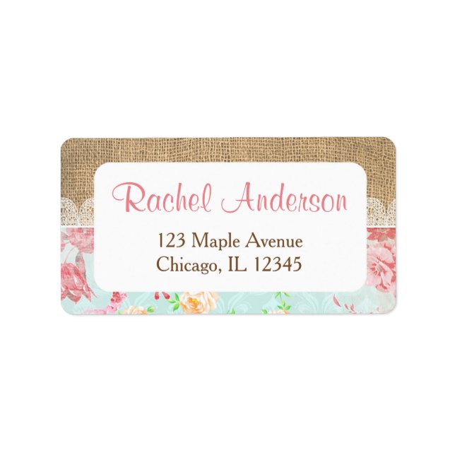 Shabby Chic Rücksendeadressen-Aufkleber Adressaufkleber (Vorne)
