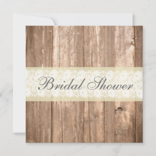 Shabby Chic Rustic Cream Bridal Dusche Einladung