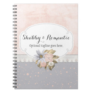 Shabby Chic Rustikal Blumen Nähen Knöpfe Boutique Notizblock